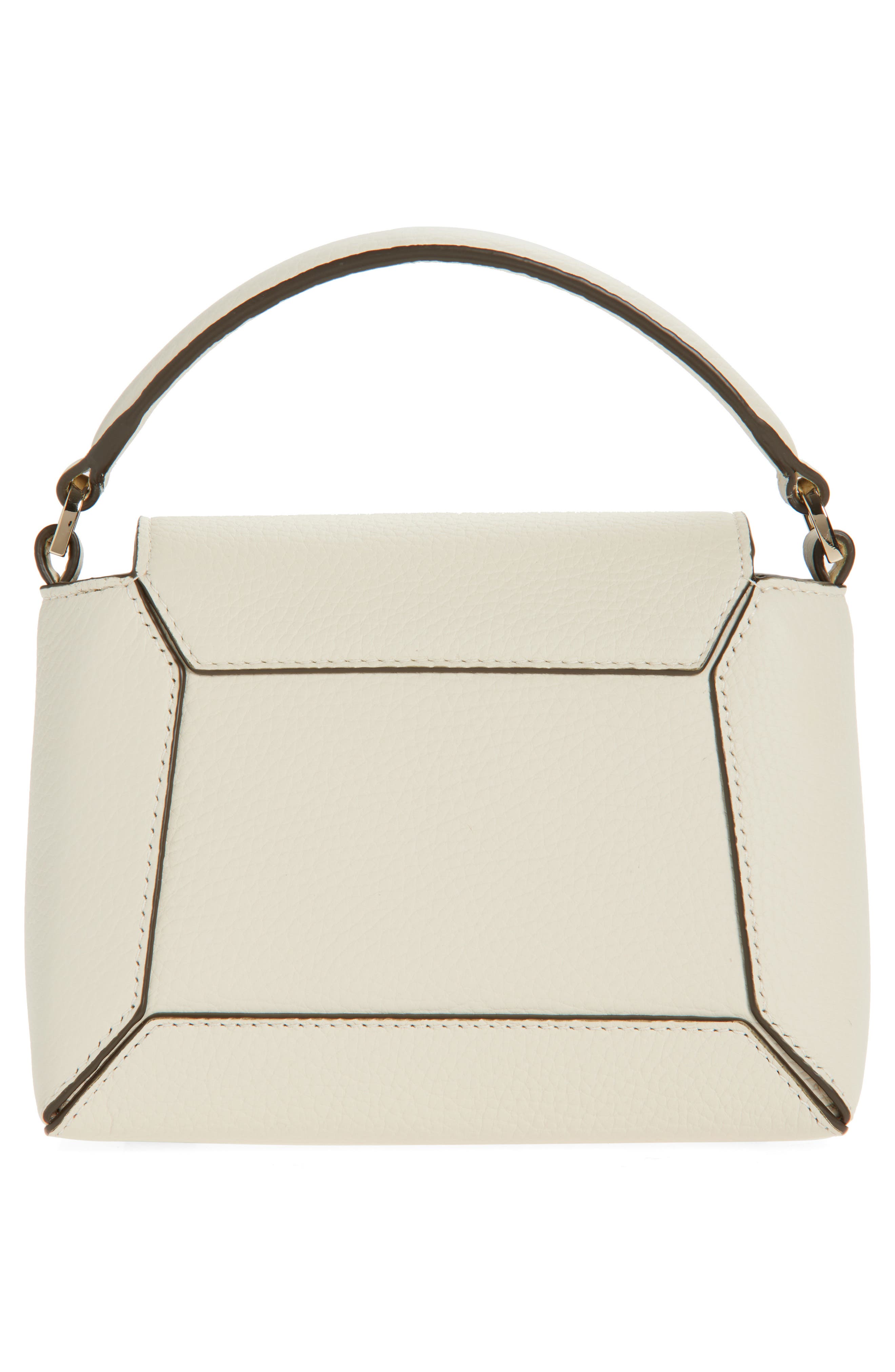 Strathberry Nano Mosaic Grained Leather Top Handle Bag, Alternate, color, Vanilla