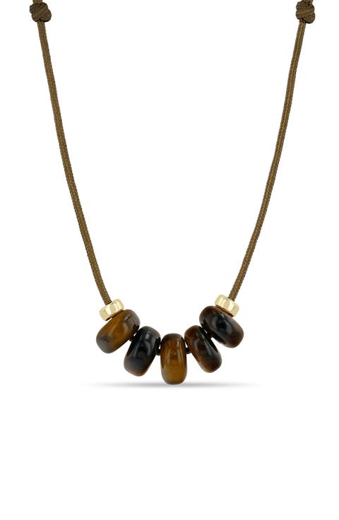 New Stone Age 14k Gold Malachite Paracord Necklace