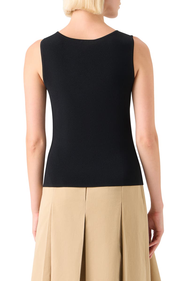Akris punto Scoop Neck Knit Tank, Alternate, color, Black