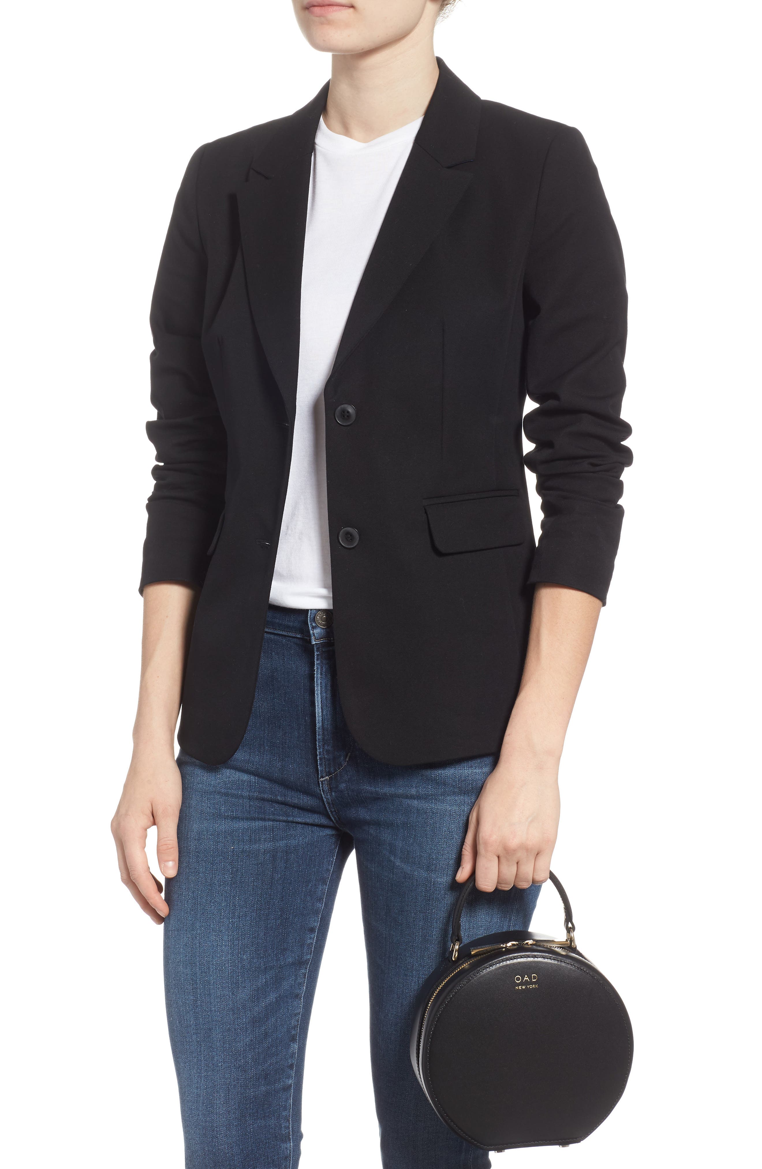 OAD New York Mini Circle Pebbled Leather Satchel, Alternate, color, 