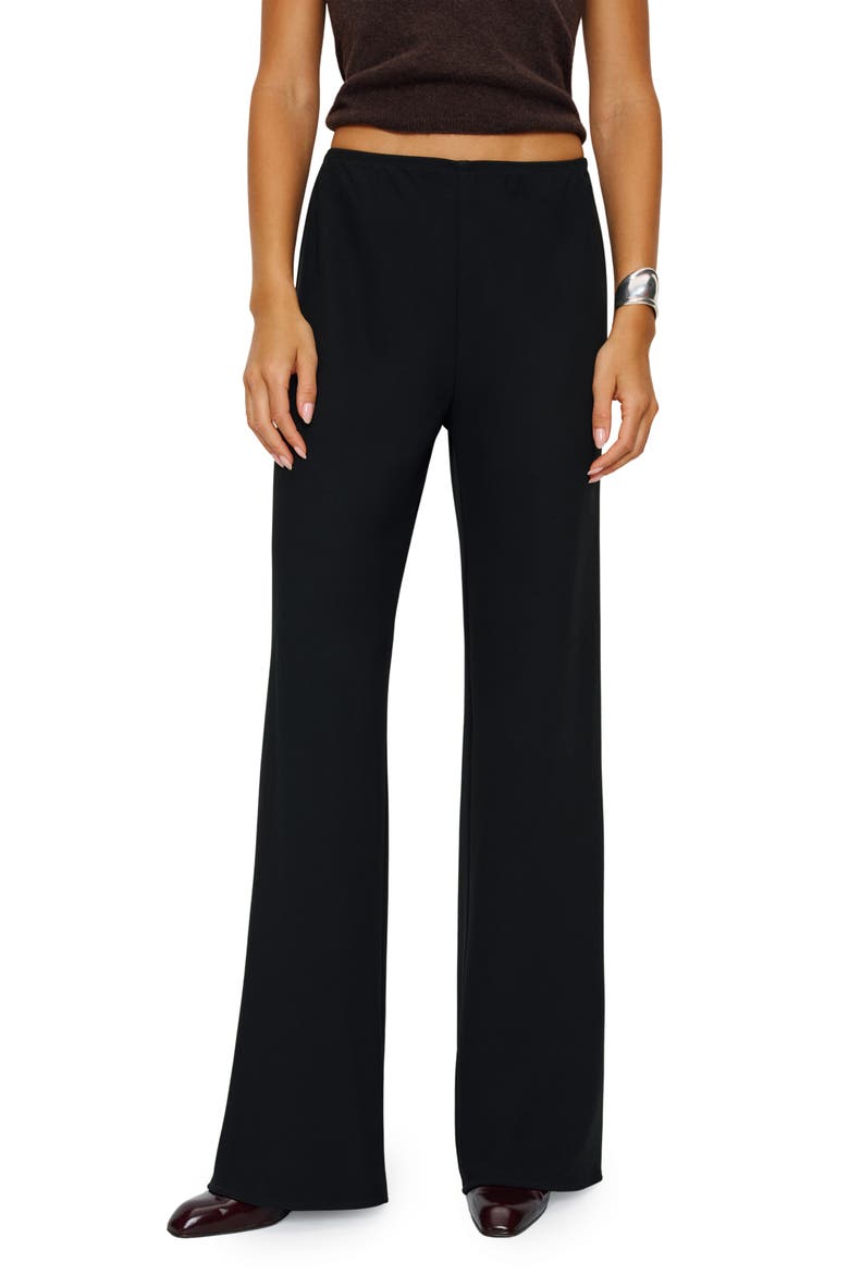 Gale Bias Cut High Waist Pants, Main, color, BLACK