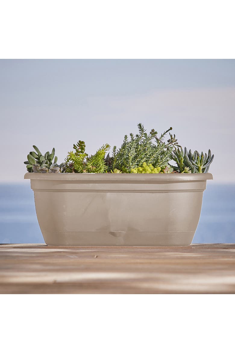 18 Inch Lucca Self Watering Hanging Basket, Alternate, color, Beige