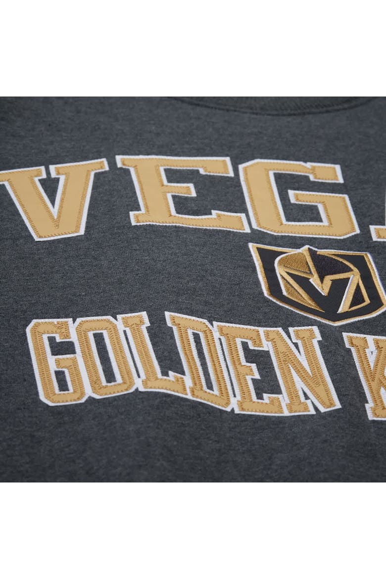 Men's Mitchell & Ness Black Vegas Golden Knights Playoff Win Fleece Pullover Sweatshirt, Alternate, color, Charcoal