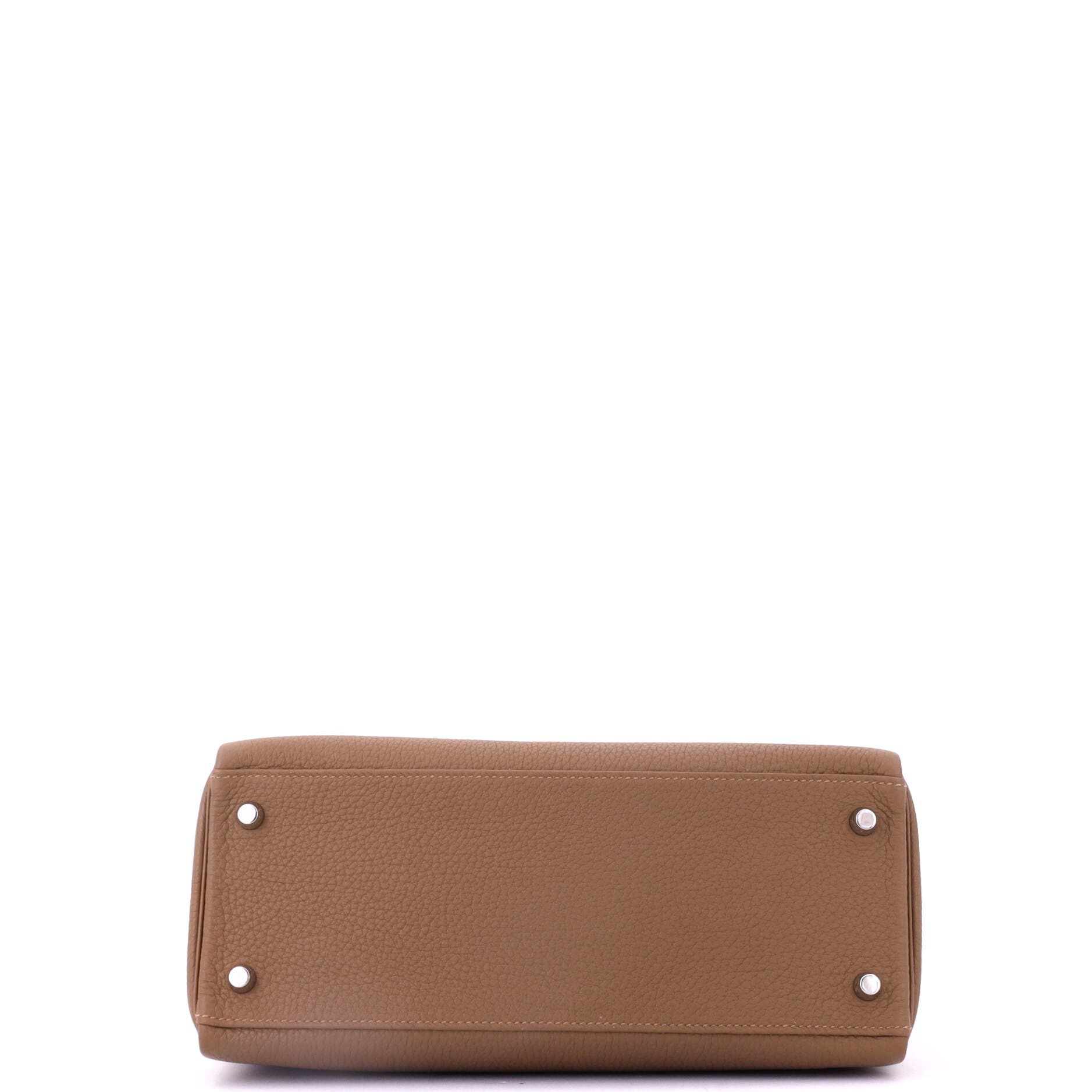 Pre-Owned Hermes Kelly Handbag Brown Togo with Palladium Hardware 28, Alternate, color, Alezan