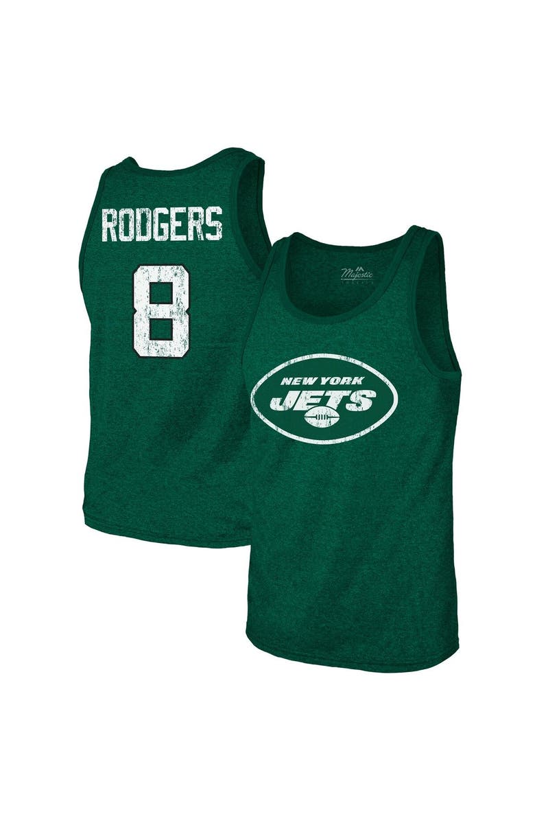 Majestic Threads Men's Majestic Threads Aaron Rodgers Green New York Jets Name & Number Tri-Blend Tank Top, Main, color, 