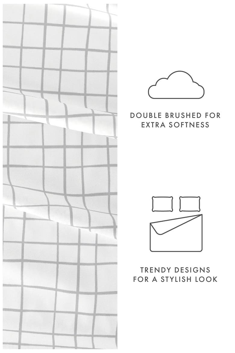 HOME SPUN Premium Ultra Soft Crossroad Pattern 4-Piece Bed Sheets Set, Alternate, color, LIGHT GRAY
