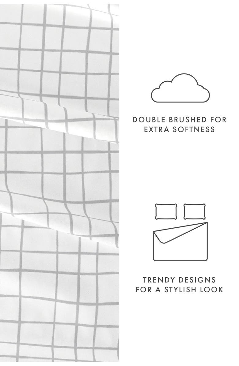 HOMESPUN HOME SPUN Premium Ultra Soft Crossroad Pattern 4-Piece Bed Sheets Set, Alternate, color, Light Gray