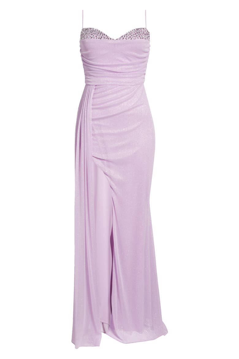 Glitter & Rhinestone Gown, Alternate, color, LILAC