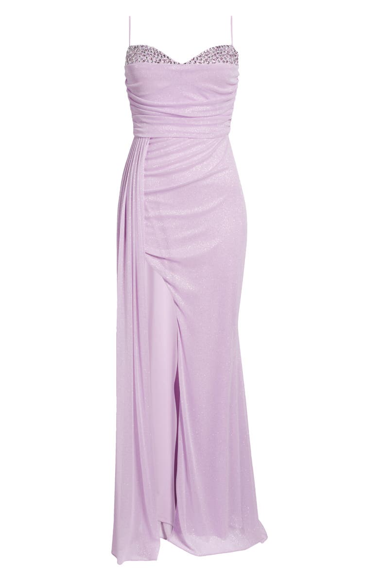 Jump Apparel Glitter & Rhinestone Gown, Alternate, color, Lilac