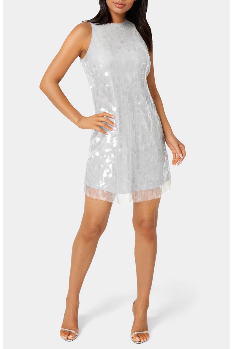 Paillette Minidress, Main, color, SILVER
