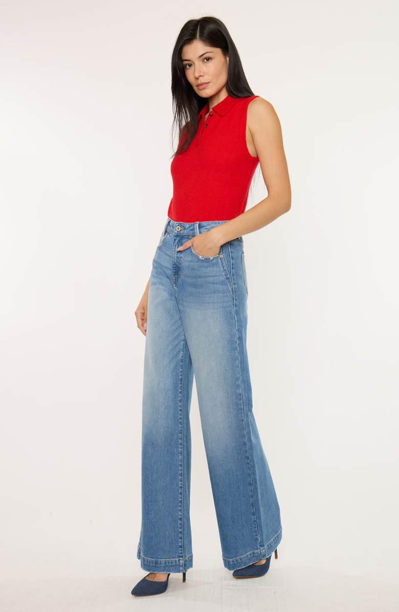 KanCan Becca Ultra High Rise Wide Leg Trouser, Alternate, color, Medium Dark