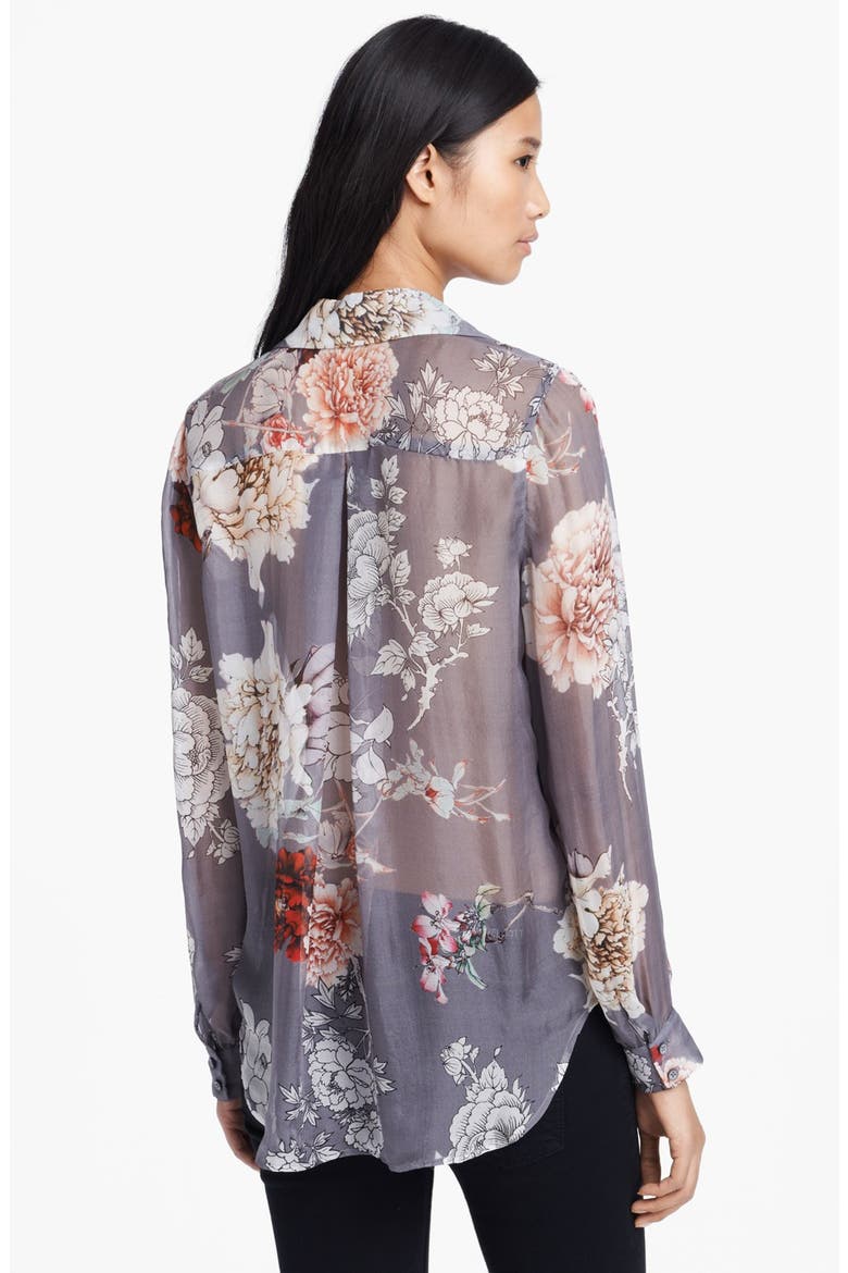 Floral Print Silk Blouse, Alternate, color, PEONY FLORAL
