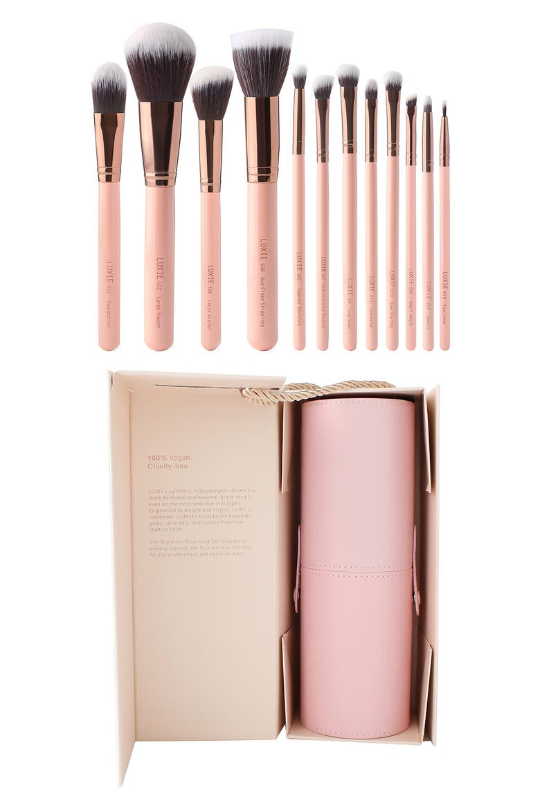 Signature Rose Gold Brush Set, Alternate, color, NO COLOR