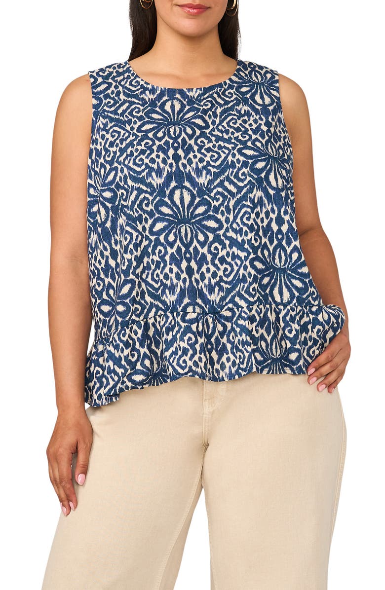 Vince Camuto Sleeveless Peplum Top, Main, color, Oceanside