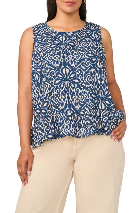 Sleeveless Peplum Top (Plus)