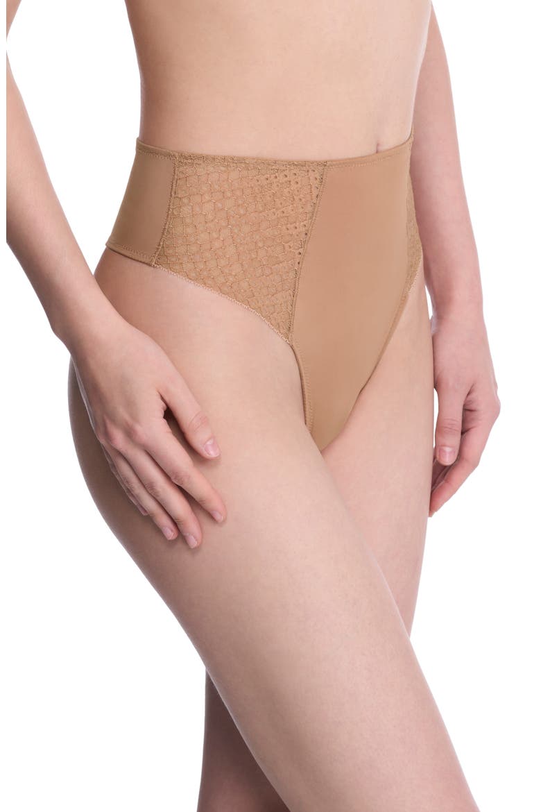 Harmony High Rise Thong, Alternate, color, BUFF
