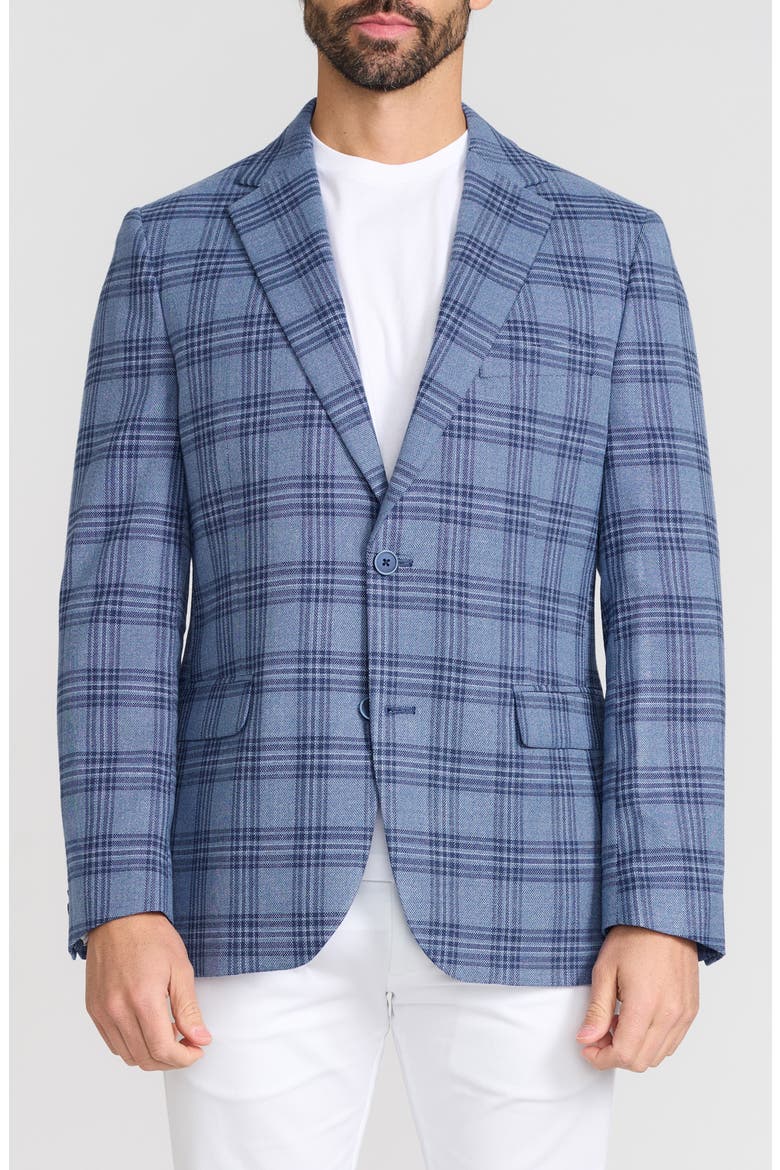 Plaid Sport Coat, Main, color, BLUE
