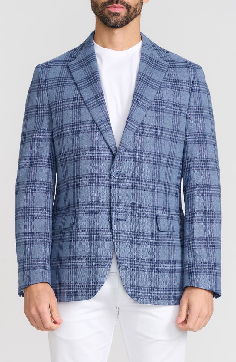 Ibiza Plaid Sport Coat, Main, color, Blue
