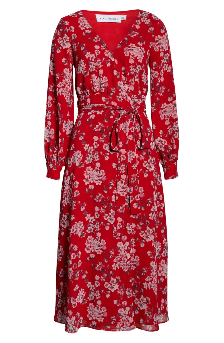 Fame and Partners The Evelyn Long Sleeve Wrap Dress, Alternate, color,