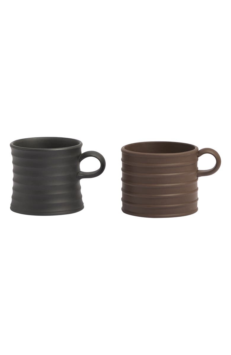 Wedgwood x JW Anderson Set of Two Stoneware Mugs, Main, color, Black/Brown