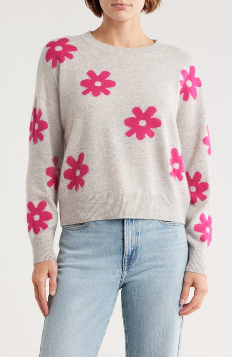 Floral Jacquard Cashmere Sweater