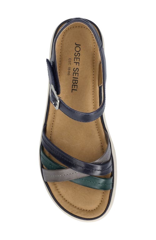 Josef Seibel Sevran Ankle Strap Platform Wedge Sandal In Darkblue