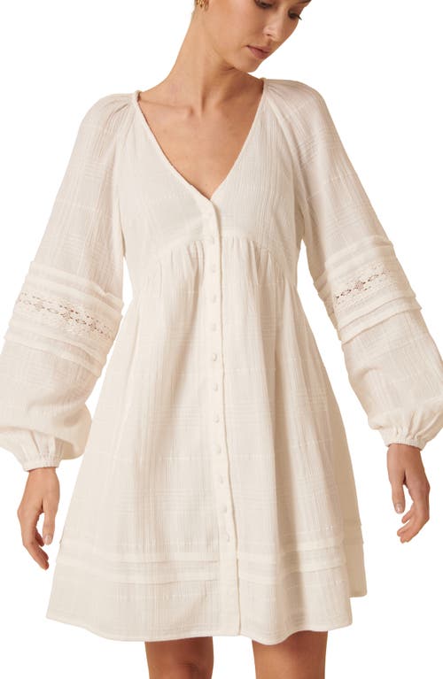 NOBODY'S CHILD NOBODY'S CHILD SHANICE LONG SLEEVE ORGANIC COTTON BABYDOLL MINIDRESS