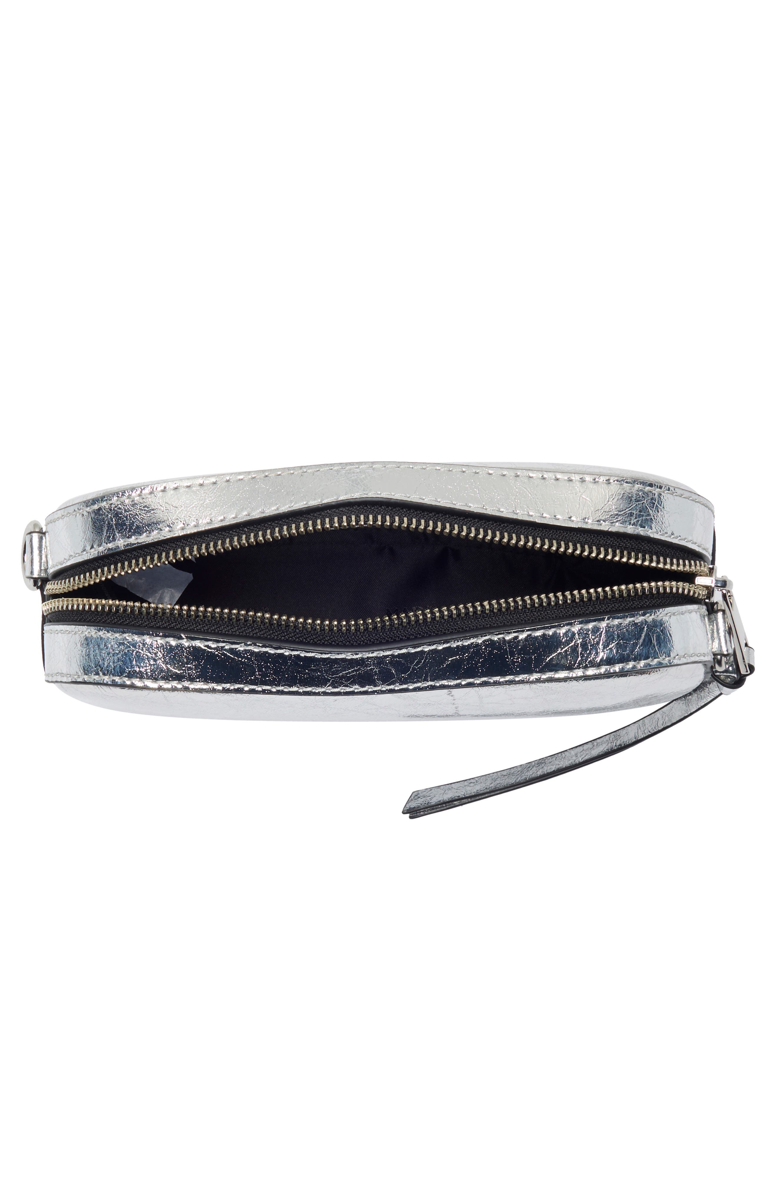 Metallic Camera Crossbody Bag, Alternate, color, SILVER