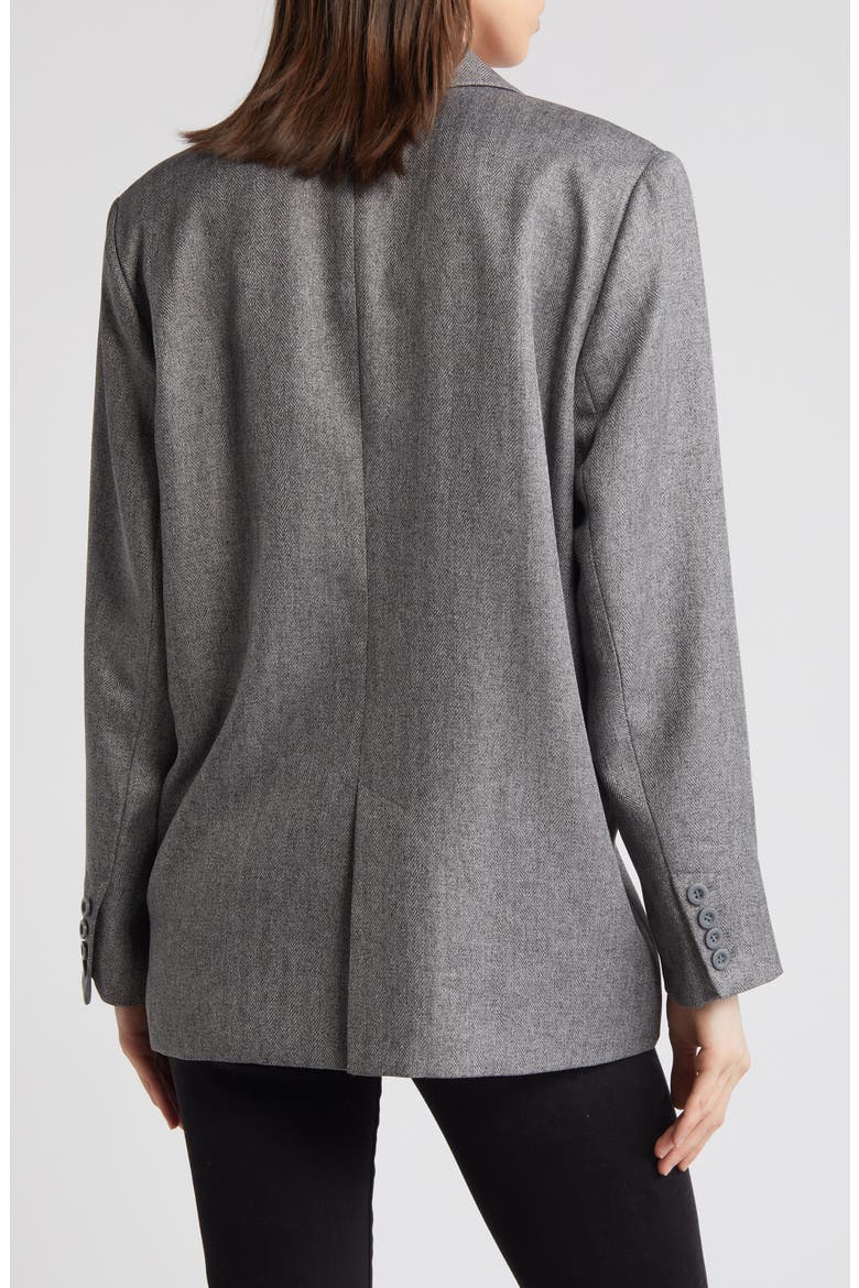 Herringbone Oversize Blazer, Alternate, color, GREY MEDIUM CHARCOAL COMBO
