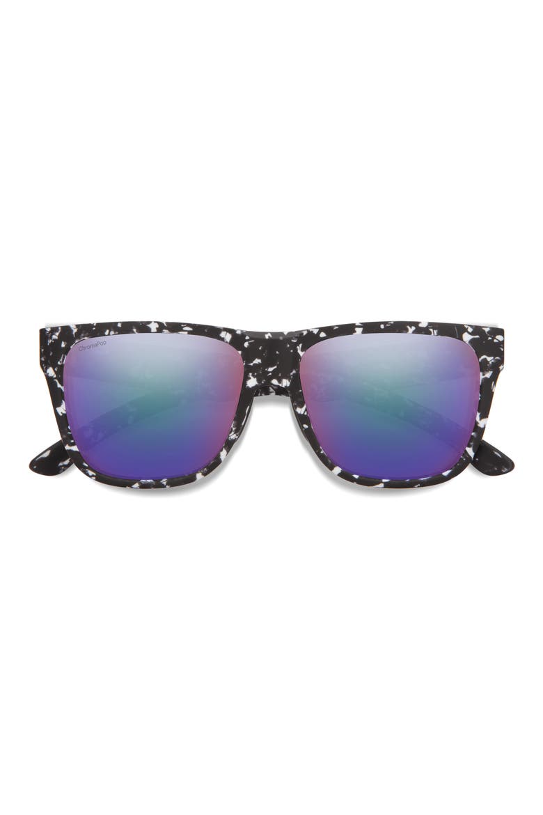 Lowdown 2 55mm ChromaPop™ Polarized Square Sunglasses, Main, color, MATTE BLACK MARBLE / VIOLET