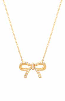 Frankie & Zoe 14K Yellow Gold Diamond Bow Pendant Necklace