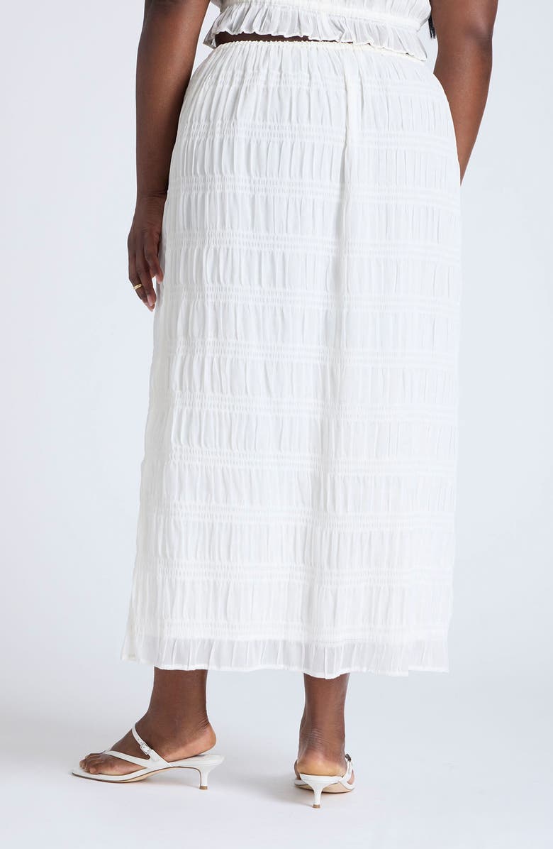 ELOQUII Shirred Maxi Skirt, Alternate, color, 