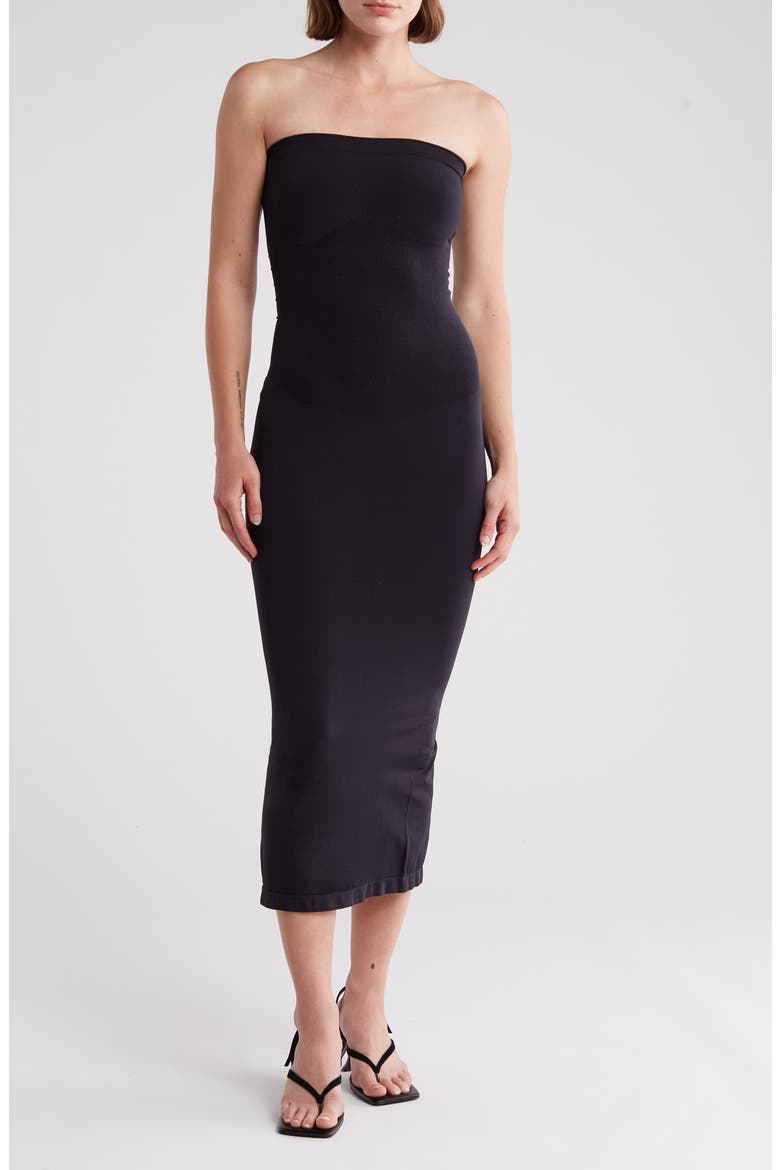 Strapless Knit Maxidress, Main, color, BLACK