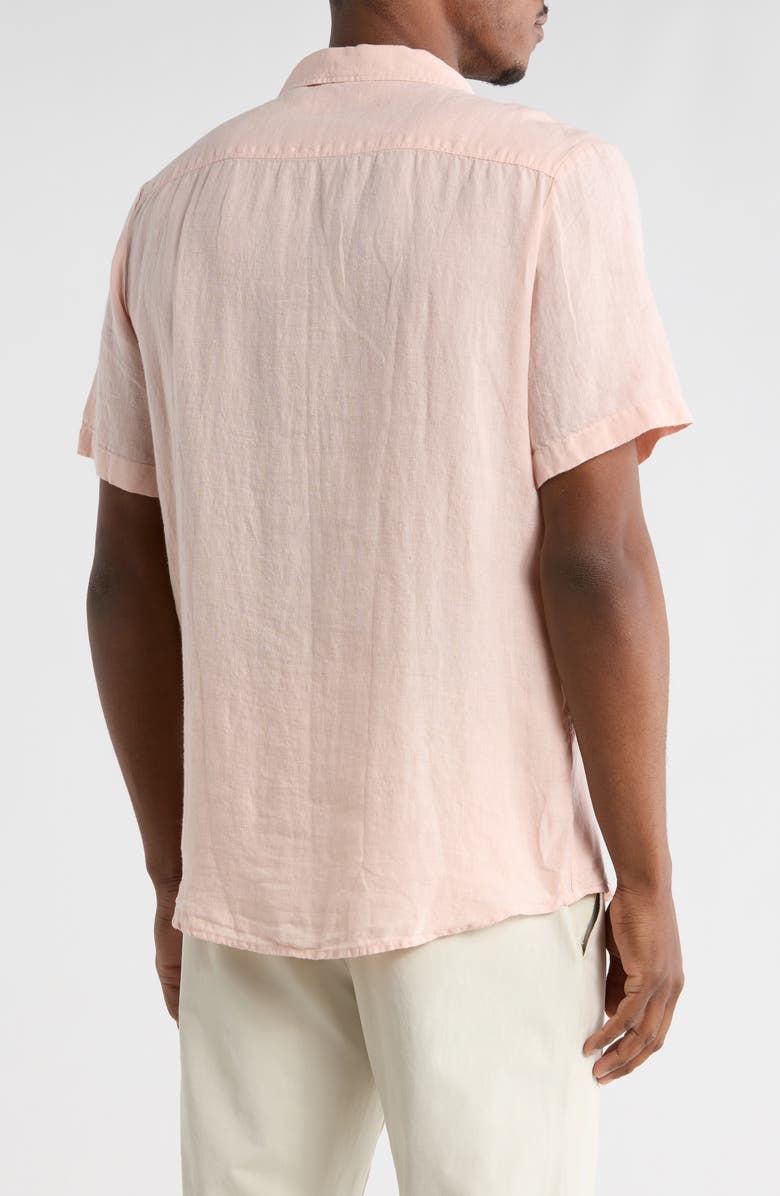 BOSS Ellino Linen Camp Shirt, Alternate, color, Light / Pastel Pink