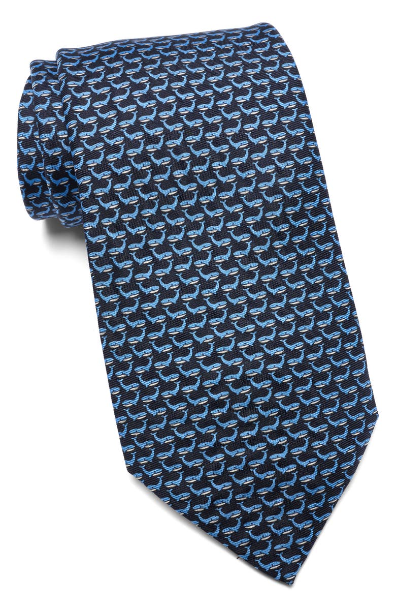 ZEGNA TIES Quadri Silk Whale Tie, Main, color, 