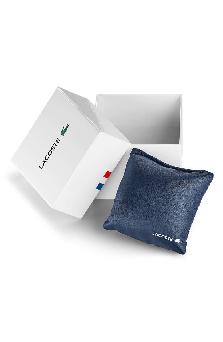 Lacoste 12.12 Chronograph Silicone Band Watch, 44mm, Alternate, color, Black