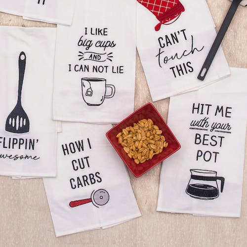 C & F Home C&f Home Flippin' Awesome Stove And Grille Fun Kitchen Embroidered Hand Towel In White