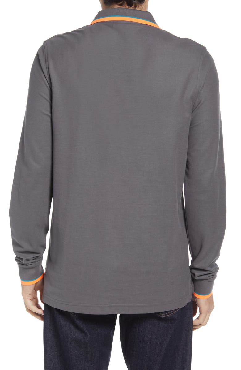 Psycho Bunny Orton Tipped Long Sleeve Piqué Polo, Alternate, color, 