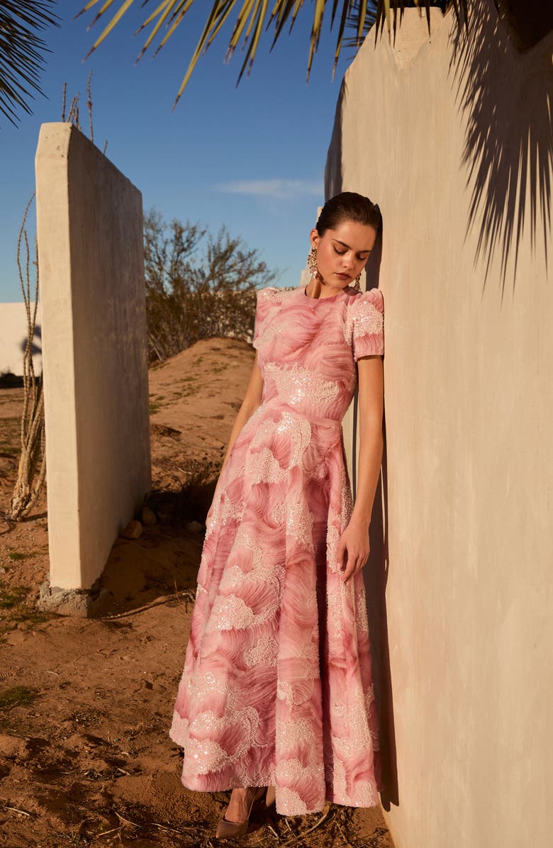 HELSI Eleanor Sequin Fit & Flare Cocktail Dress, Alternate, color, Rose Pink