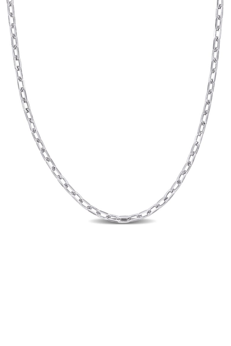 Sterling Silver Diamond Cut Curb Chain Necklace, Main, color, SILVER
