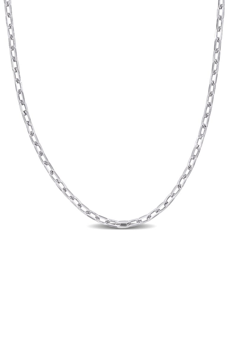 DELMAR Sterling Silver Diamond Cut Curb Chain Necklace, Main, color,