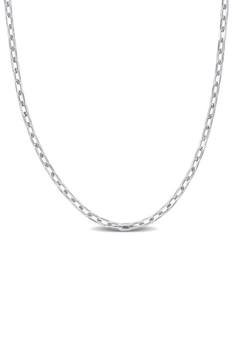 Sterling Silver Diamond Cut Curb Chain Necklace