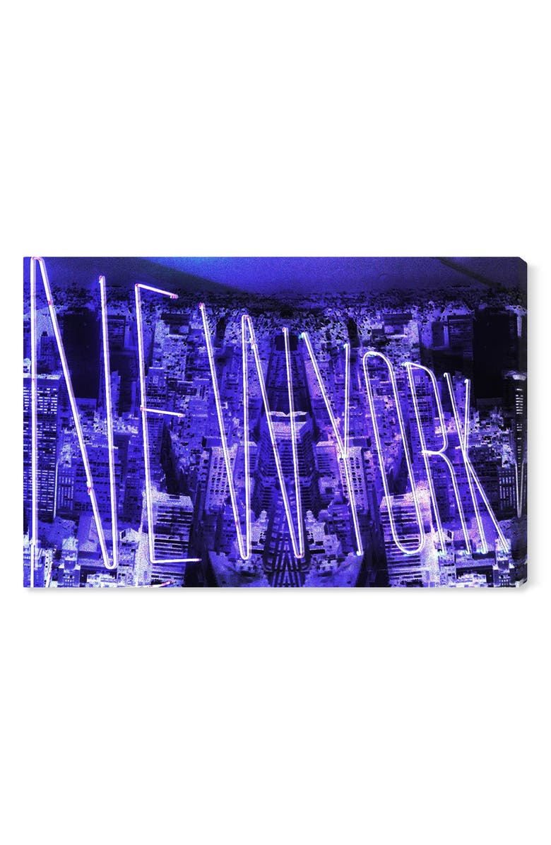 Oliver Gal Neon New York City Canvas Wall Art, Main, color, 
