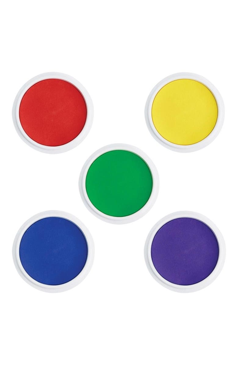 Kaplan Early Learning Company Washable Jumbo Stamp Pad - Set of 5, Alternate, color, Multicolored