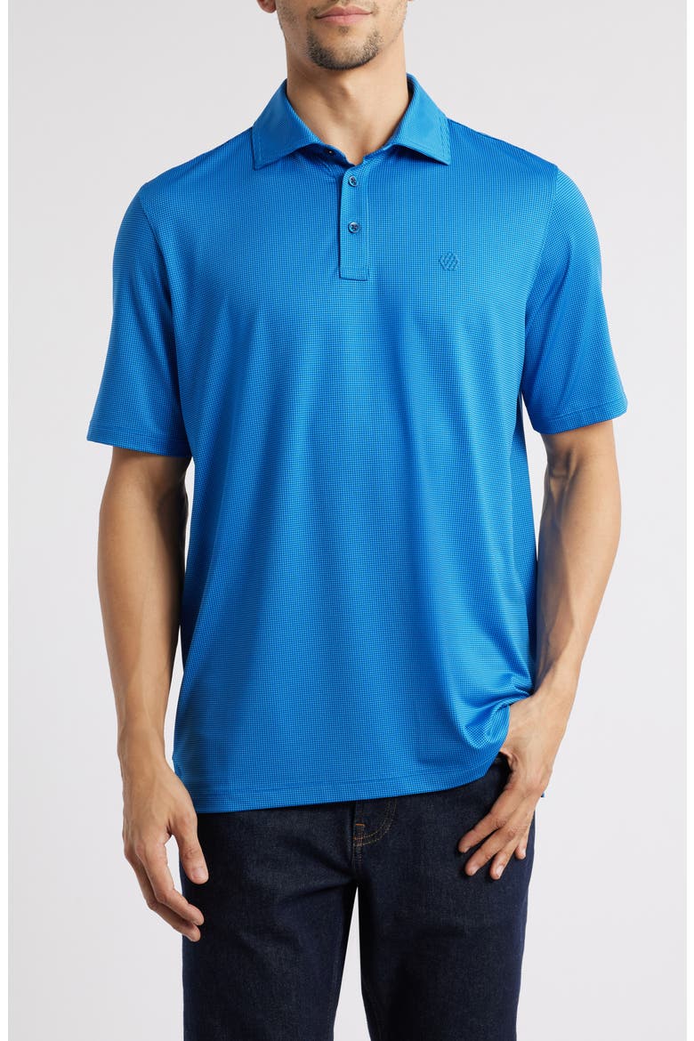 XC4® + Cool Degree™ Microprint Performance Golf Polo, Main, color, BLUE/ NAVY