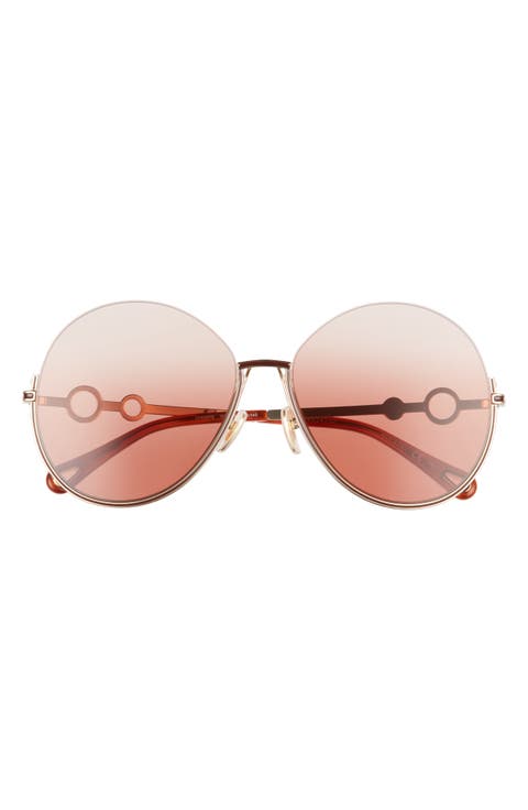 61mm Round Sunglasses