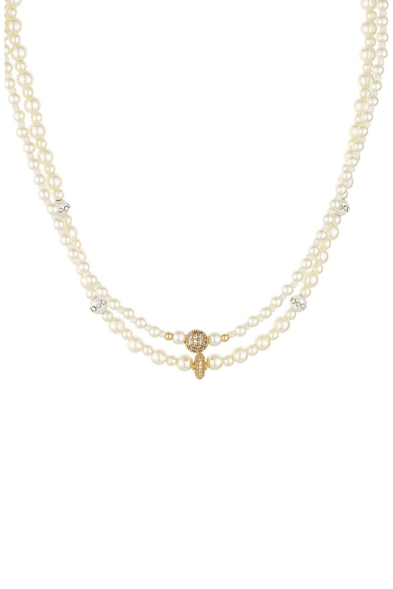 Set of 2 Imitation Pearl Necklaces, Alternate, color, GOLD