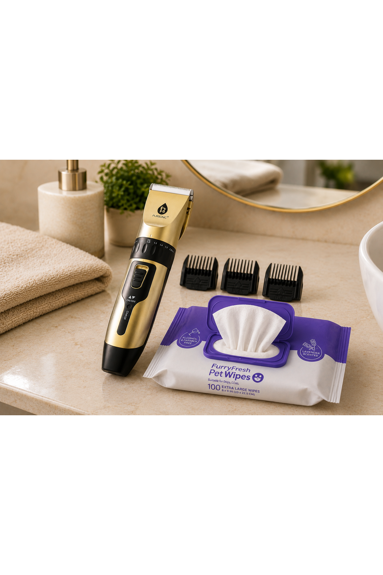Pet Wipes & Pet Hair Trimmer Grooming Kit, Alternate, color, Multicolor