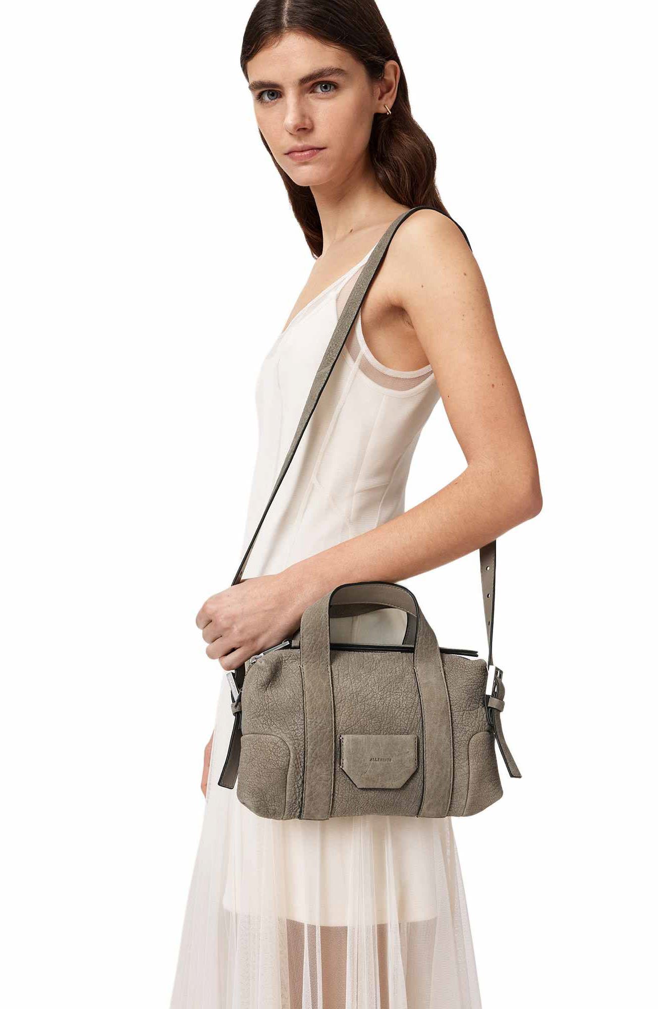 AllSaints Ares Compact Crossbody Bag, Alternate, color, Pebble Grey