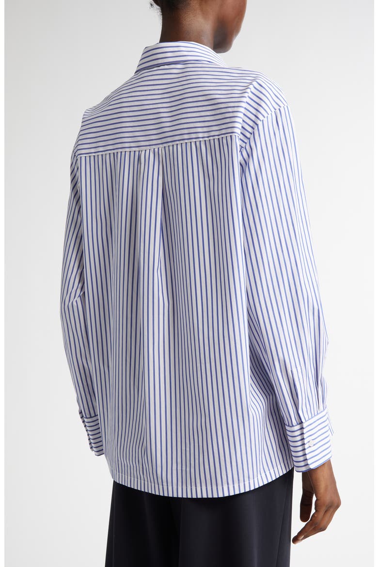 Tata Stripe Cotton Button-Up Shirt, Alternate, color, OPTICAL WHITE